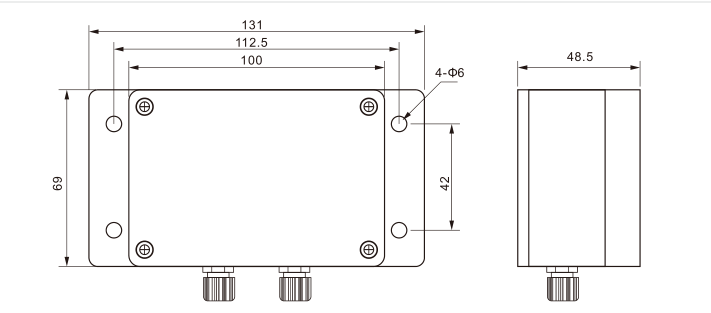 MK-BSQ-1CH Weighing Module dimension drawing