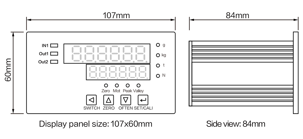 MK-T600 Weighing Indicator dimension drawing