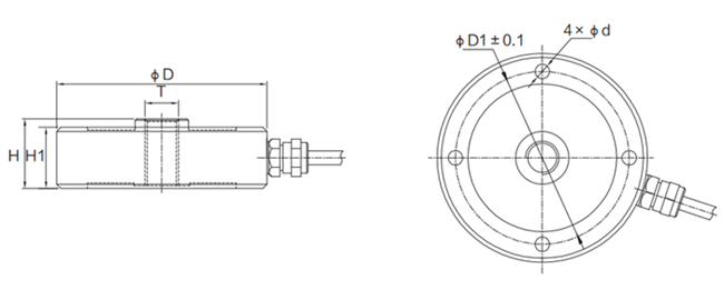 MK104-N Spoke Type Load Cell dimension drawing