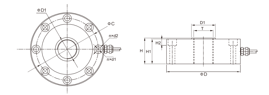 MK110 Spoke Type Load Cell dimension drawing