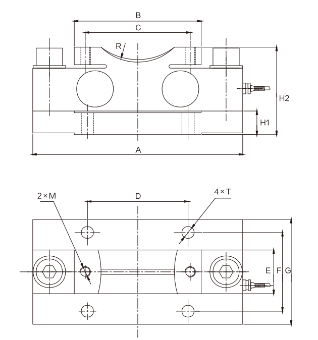 MK1102 Bridge Type Load Cell dimension drawing