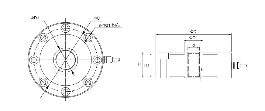 MK111 Spoke Type Load Cell dimension drawing