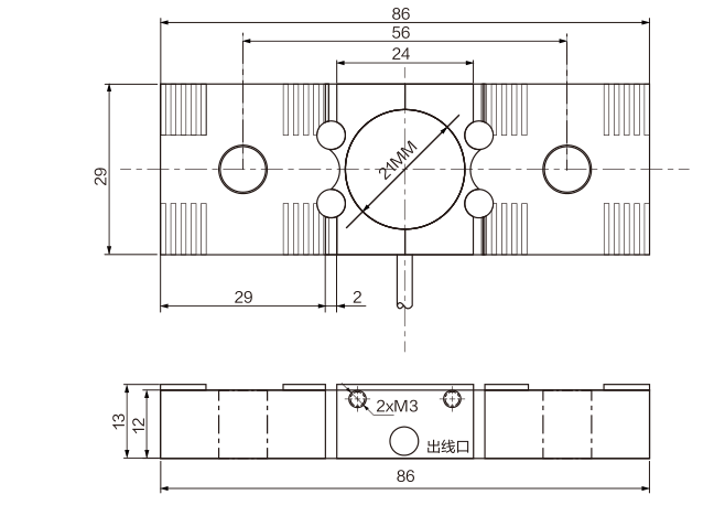 MK1204 Tension Load Cell dimension drawing