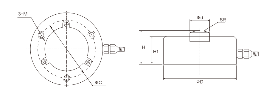 MK122 Spoke Type Load Cell dimension drawing
