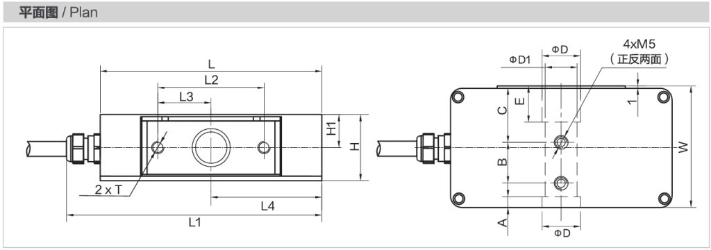 MK1504 Tension Sensor dimension drawing