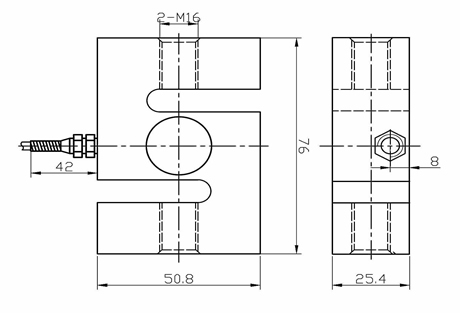 MK202 S-Type Load Cell dimension drawing