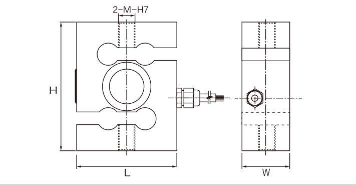 MK206-B S-Type Load Cell dimension drawing