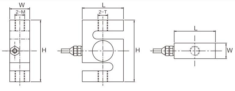 MK208 S-Type Load Cell dimension drawing