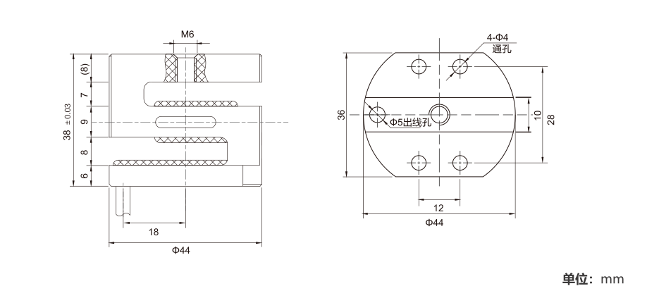 MK211 S-Type Load Cell dimension drawing