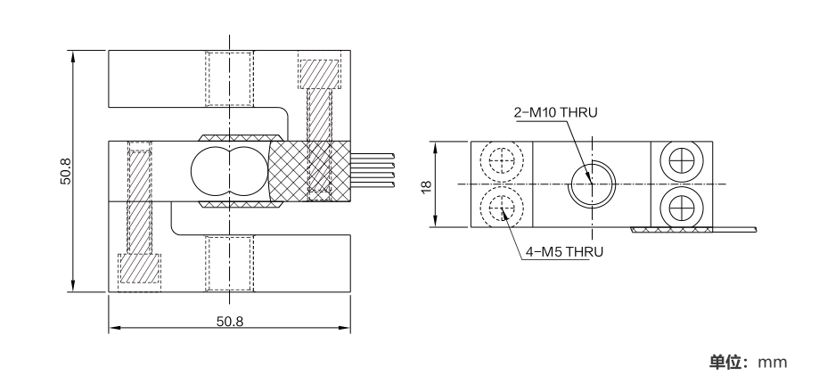 MK212 S-Type Load Cell dimension drawing