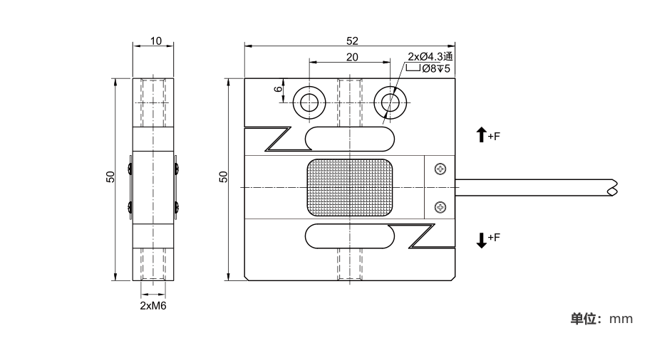 MK213AL S-Type Load Cell dimension drawing
