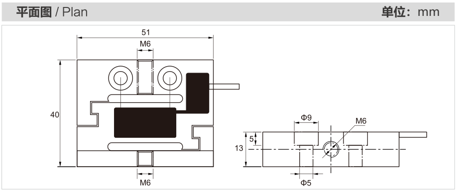 MK215 S-Type Load Cell dimension drawing