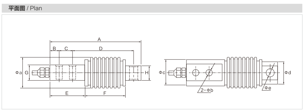 MK302 Bellows Load Cell dimension drawing