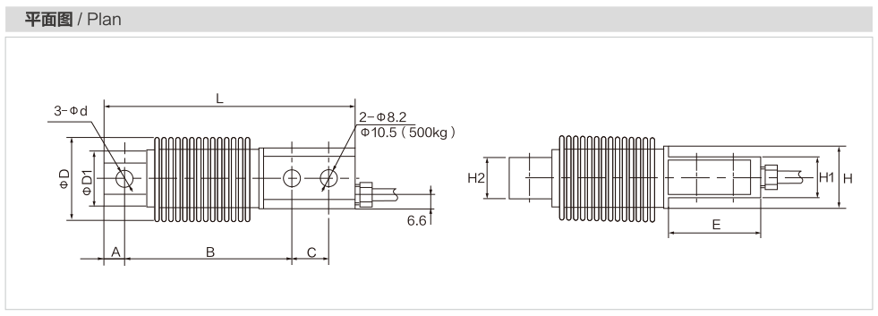MK303 Bellows Load Cell dimension drawing