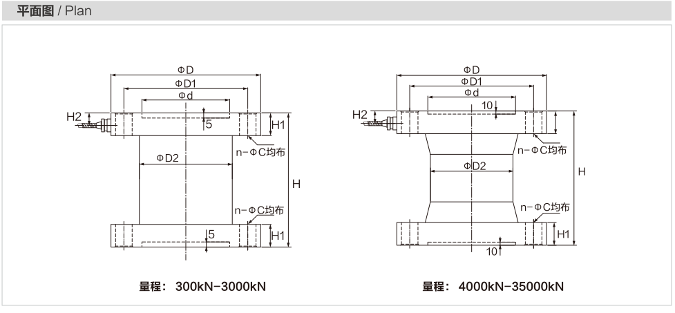 MK401 Flange Load Cell dimension drawing