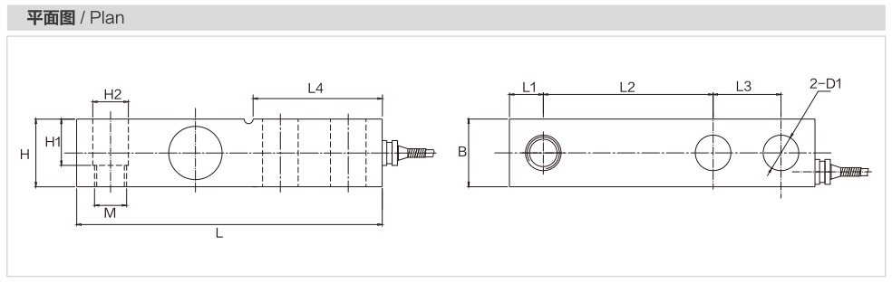 MK501 Cantilever Beam Load Cell dimension drawing