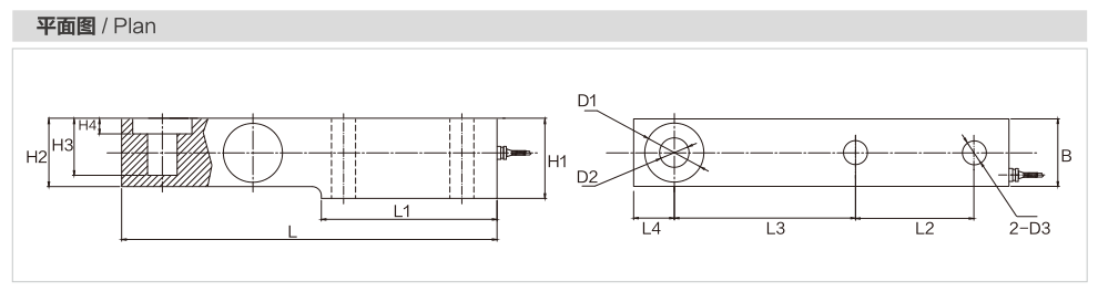 MK502 Cantilever Beam Load Cell dimension drawing