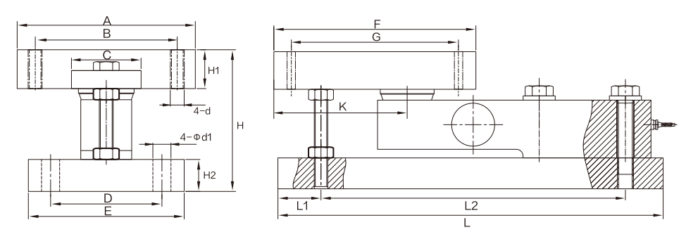 MK502-M Weighing Module dimension drawing