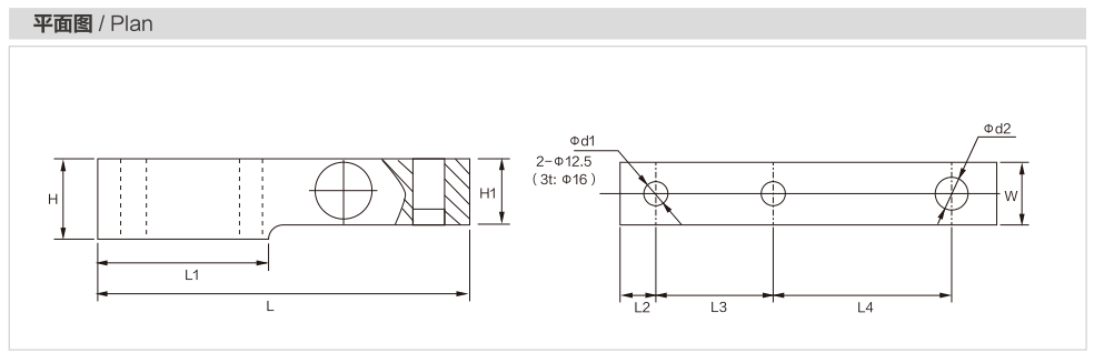 MK511 Cantilever Beam Load Cell dimension drawing