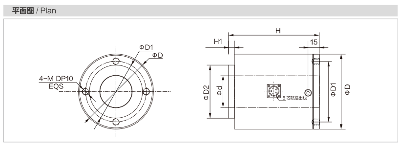 MK602 Column Load Cell dimension drawing