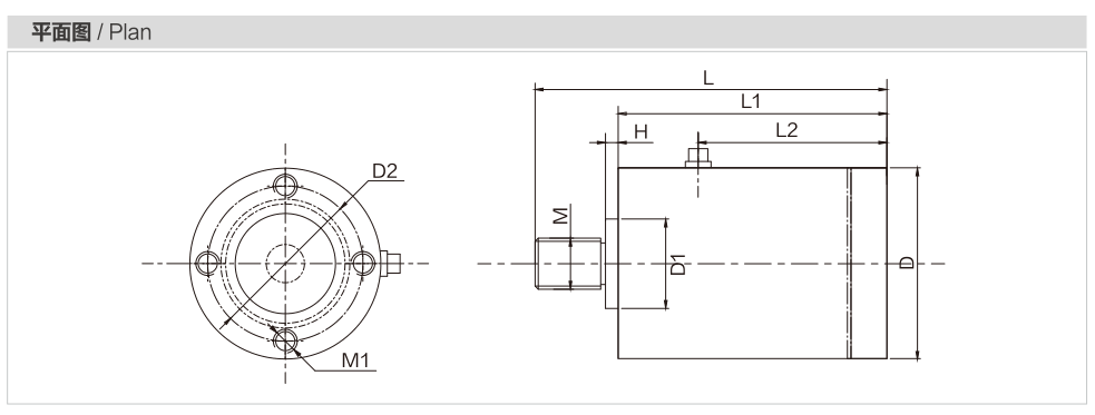 MK608-B Column Load Cell dimension drawing
