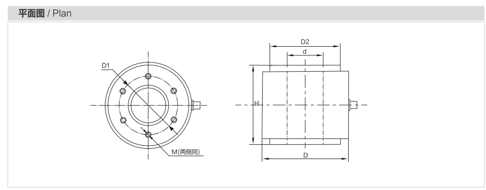 MK611 Column Load Cell dimension drawing