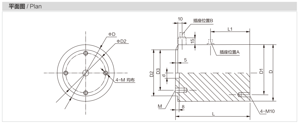 MK613 Column Load Cell dimension drawing