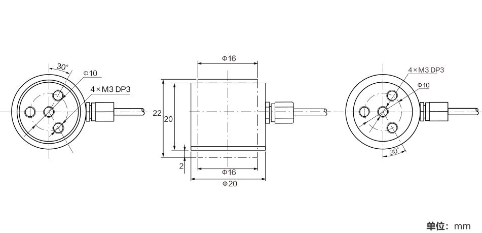 MK616 Column Load Cell dimension drawing