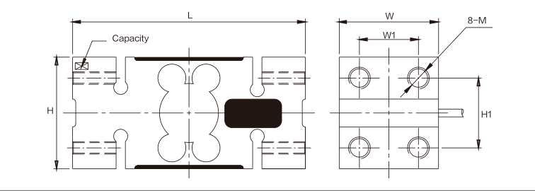 MK705 Parallel Beam Load Cell dimension drawing