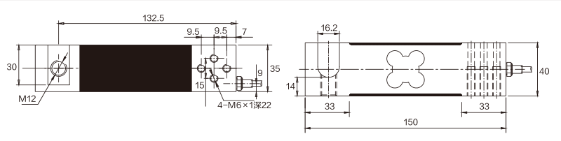 MK710 Parallel Beam Load Cell dimension drawing