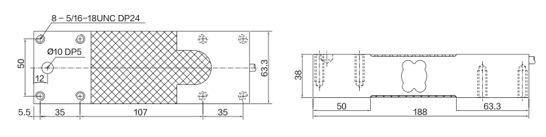 MK721 Parallel Beam Load Cell dimension drawing