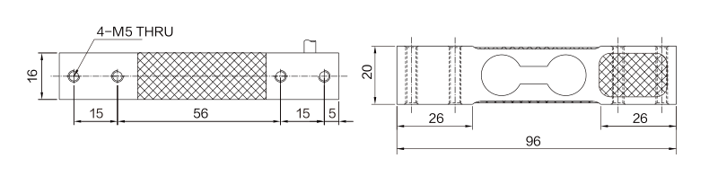 MK723 Parallel Beam Load Cell dimension drawing