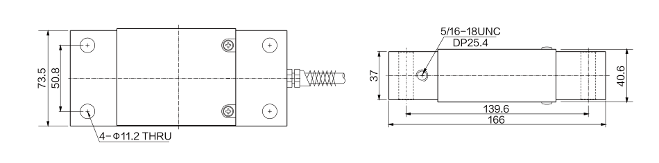 MK727 Parallel Beam Load Cell dimension drawing
