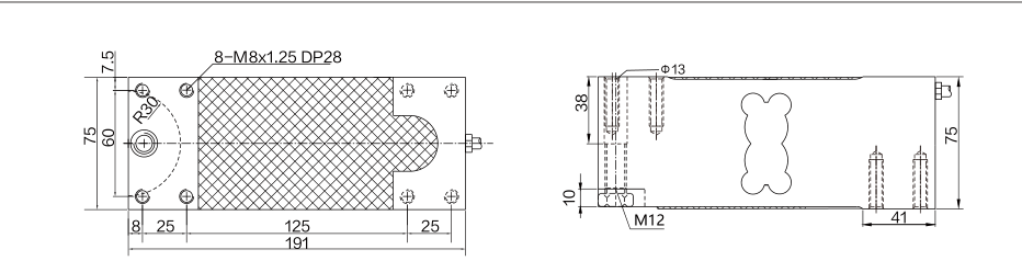 MK731 Parallel Beam Load Cell dimension drawing