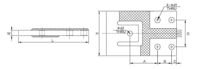 MK732 Parallel Beam Load Cell dimension drawing