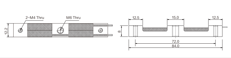 MK735 Parallel Beam Load Cell dimension drawing
