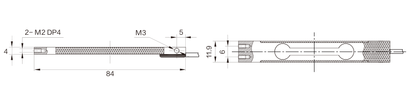 MK736 Parallel Beam Load Cell dimension drawing