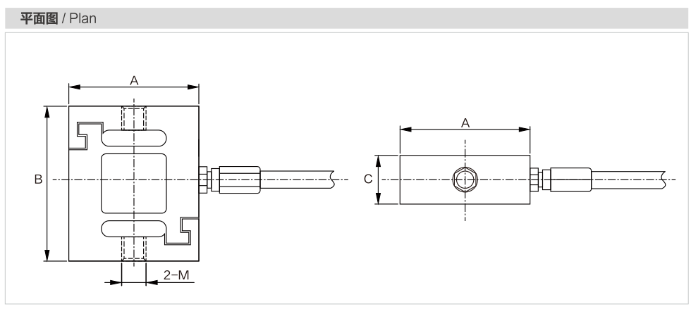 MK808 Miniature Load Cell dimension drawing